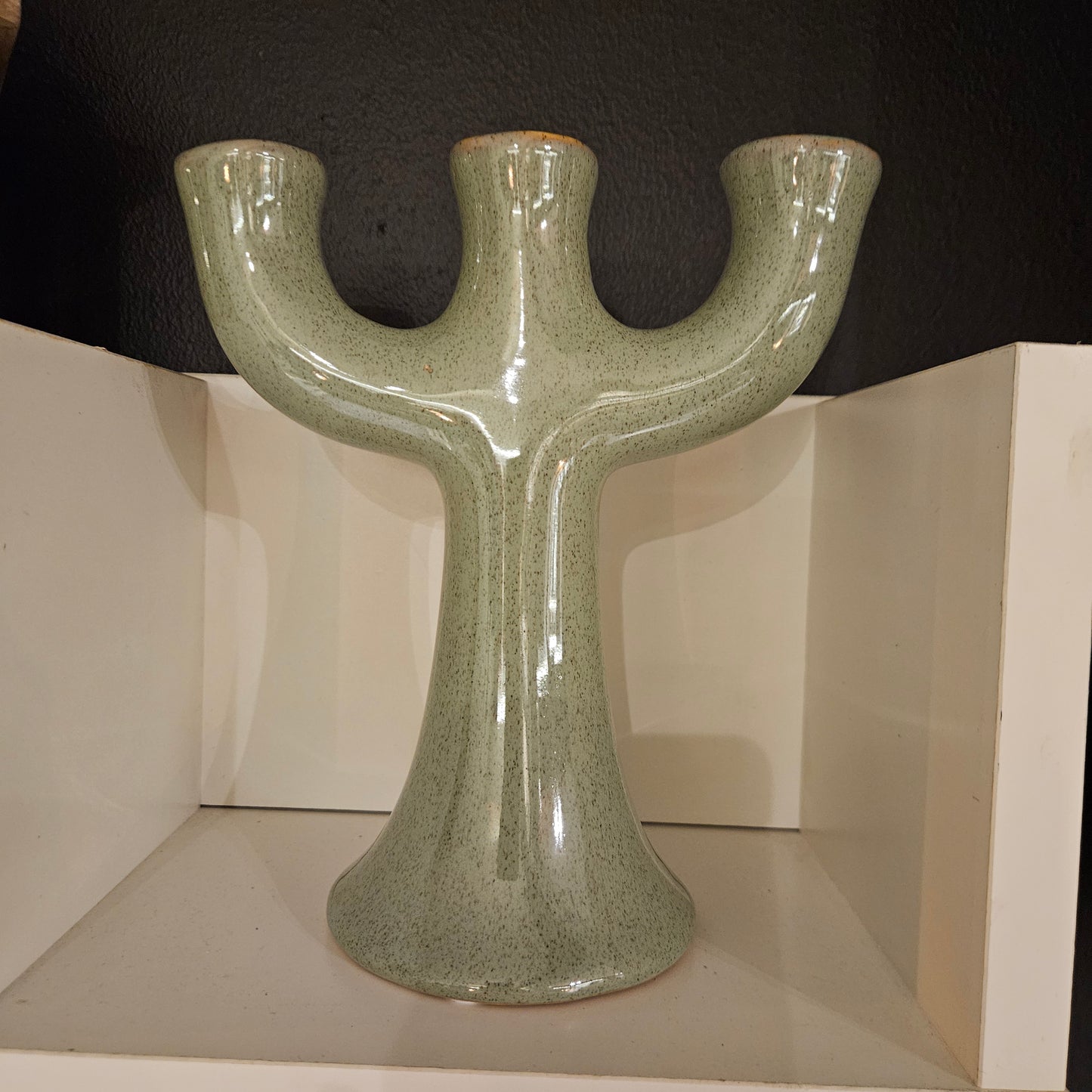Ljusstake trearmad grön