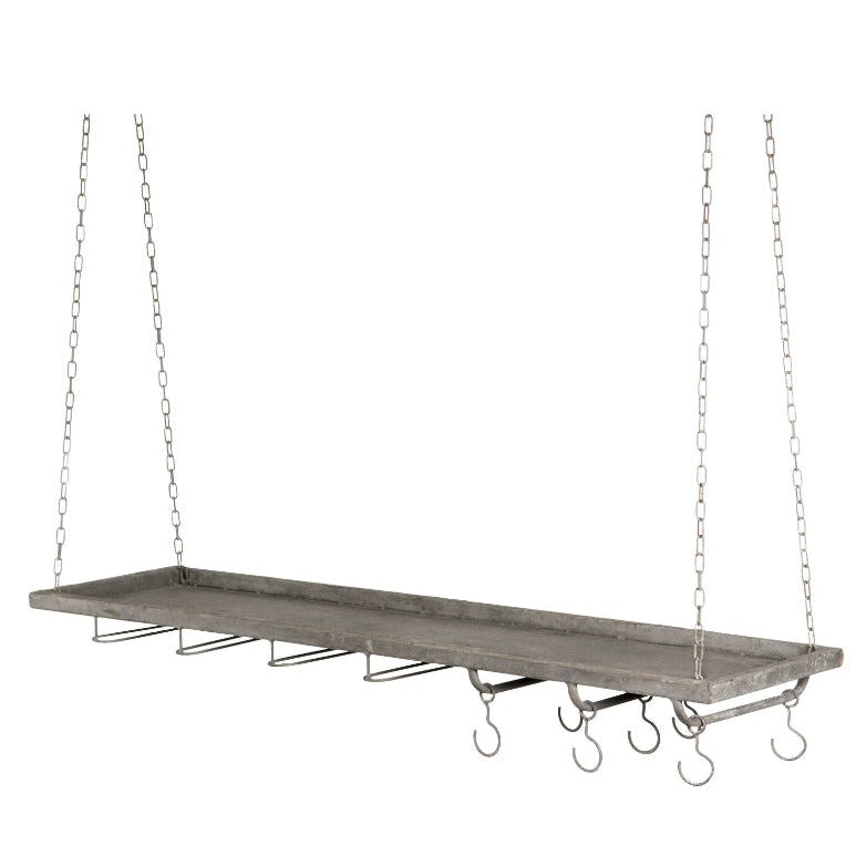Hylla hängande med krokar metall 100cm