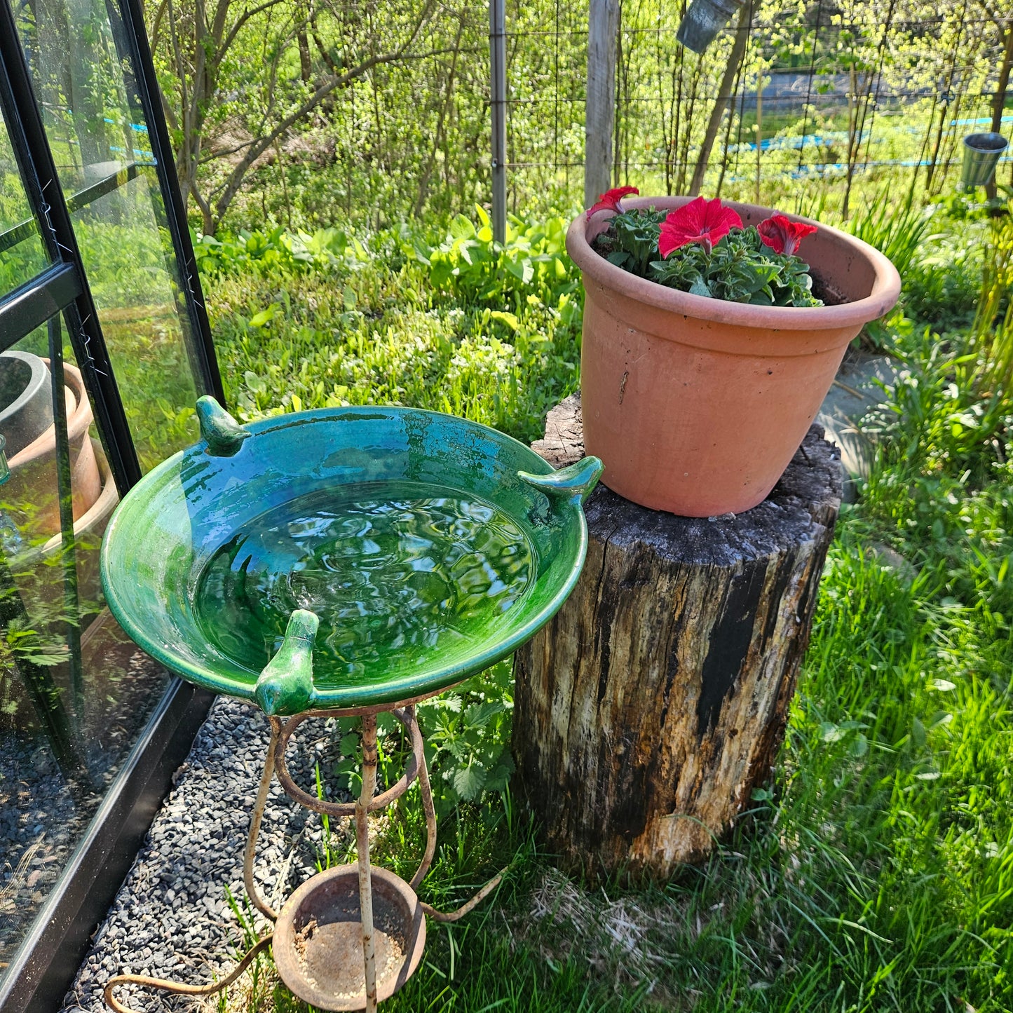 Fågelbad grönt 40cm Obs! Skickas ej bara avhämtning