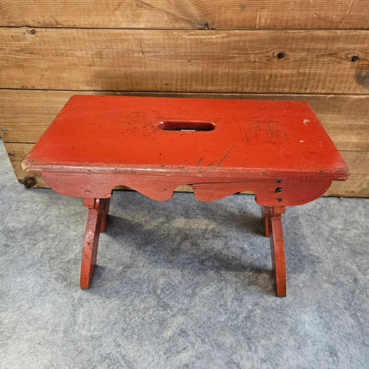 Vintage röd träpall