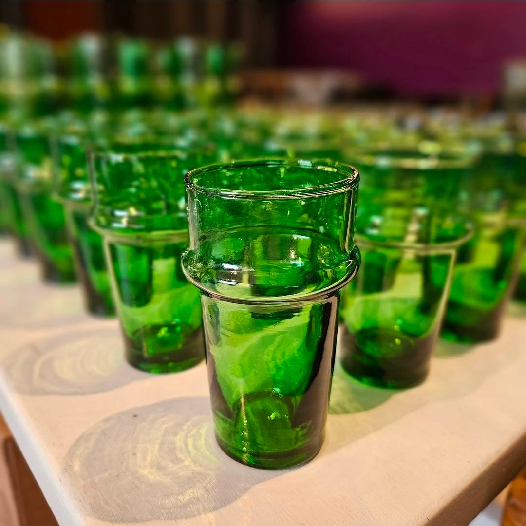 Glas Beldi från Marrakech grönt